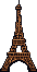 Pixel art of Eiffel Tower