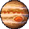 Pixel art of Jupiter